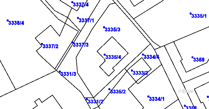 Parcela st. 3335/4 v KÚ Bystřice nad Olší, Katastrální mapa