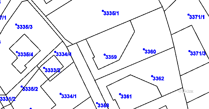 Parcela st. 3359 v KÚ Bystřice nad Olší, Katastrální mapa