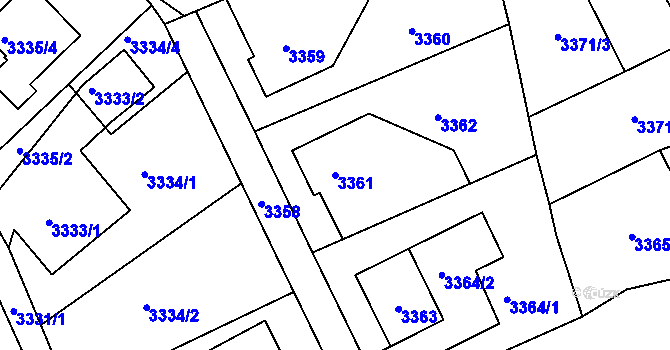 Parcela st. 3361 v KÚ Bystřice nad Olší, Katastrální mapa