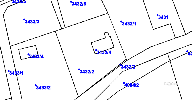 Parcela st. 3432/4 v KÚ Bystřice nad Olší, Katastrální mapa