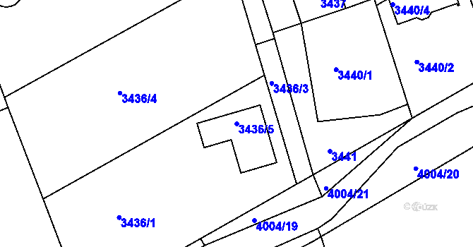 Parcela st. 3436/5 v KÚ Bystřice nad Olší, Katastrální mapa
