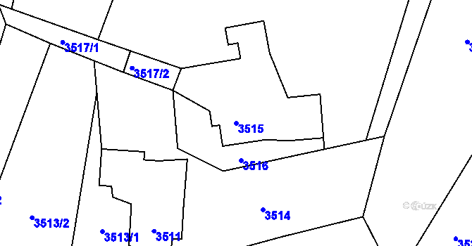 Parcela st. 3515 v KÚ Bystřice nad Olší, Katastrální mapa