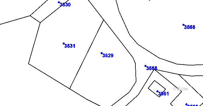 Parcela st. 3529 v KÚ Bystřice nad Olší, Katastrální mapa