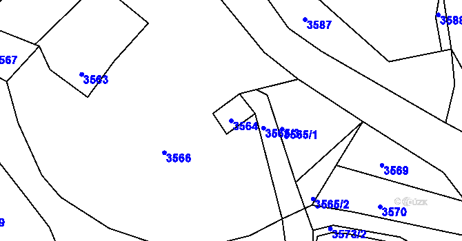 Parcela st. 3564 v KÚ Bystřice nad Olší, Katastrální mapa