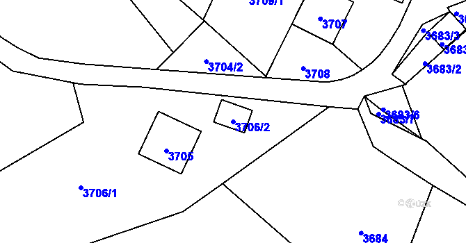 Parcela st. 3706/2 v KÚ Bystřice nad Olší, Katastrální mapa