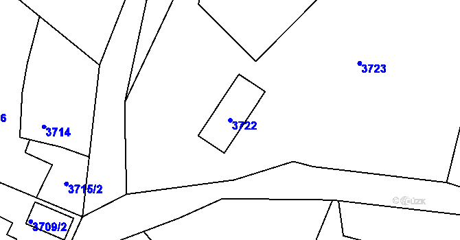 Parcela st. 3722 v KÚ Bystřice nad Olší, Katastrální mapa