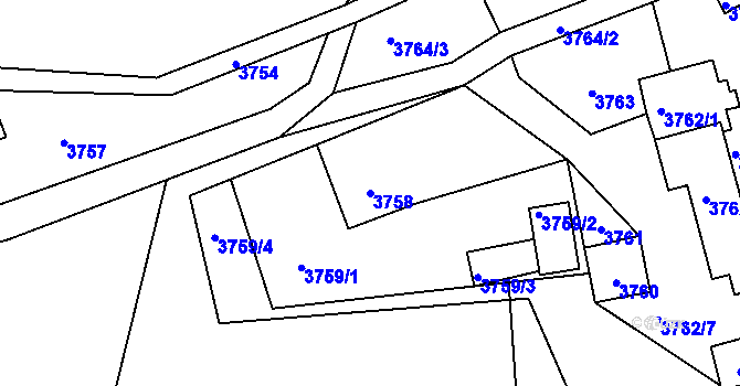 Parcela st. 3758 v KÚ Bystřice nad Olší, Katastrální mapa