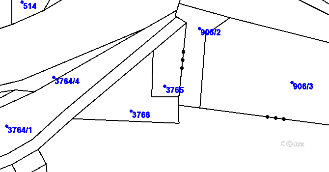 Parcela st. 3765 v KÚ Bystřice nad Olší, Katastrální mapa