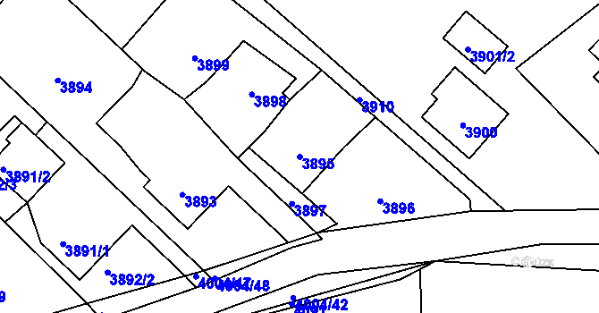Parcela st. 3895 v KÚ Bystřice nad Olší, Katastrální mapa