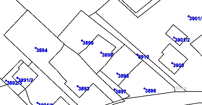 Parcela st. 3898 v KÚ Bystřice nad Olší, Katastrální mapa