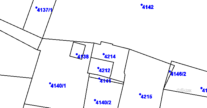 Parcela st. 4214 v KÚ Bystřice nad Olší, Katastrální mapa