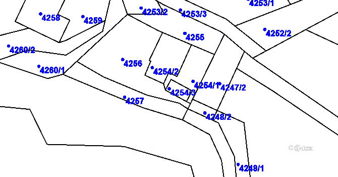 Parcela st. 4254/3 v KÚ Bystřice nad Olší, Katastrální mapa
