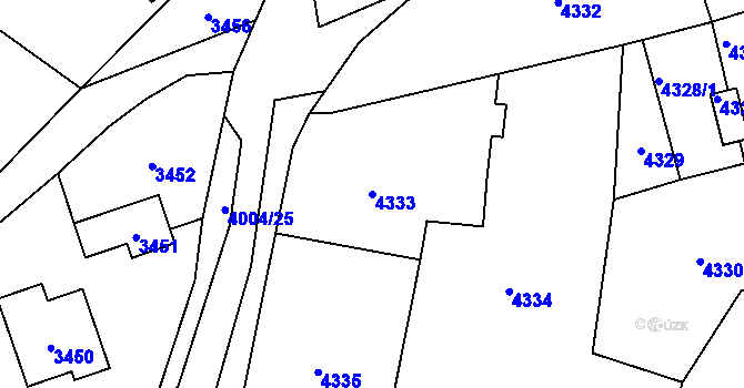 Parcela st. 4333 v KÚ Bystřice nad Olší, Katastrální mapa