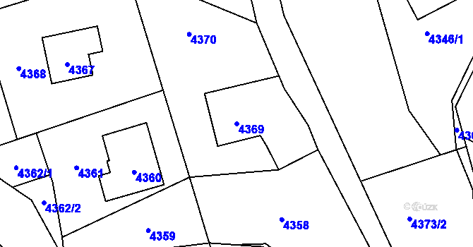 Parcela st. 4369 v KÚ Bystřice nad Olší, Katastrální mapa
