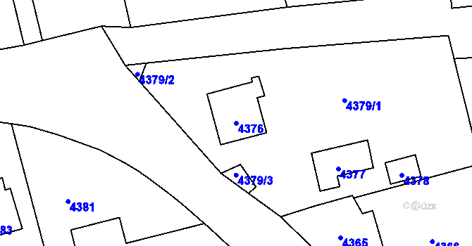Parcela st. 4376 v KÚ Bystřice nad Olší, Katastrální mapa