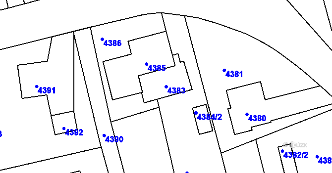 Parcela st. 4383 v KÚ Bystřice nad Olší, Katastrální mapa