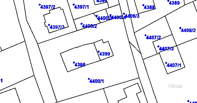 Parcela st. 4399 v KÚ Bystřice nad Olší, Katastrální mapa