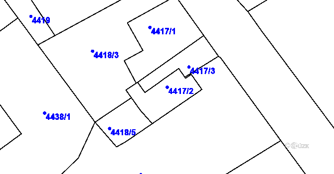 Parcela st. 4417/2 v KÚ Bystřice nad Olší, Katastrální mapa