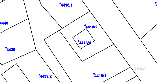 Parcela st. 4418/4 v KÚ Bystřice nad Olší, Katastrální mapa