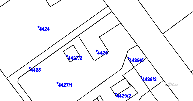 Parcela st. 4426 v KÚ Bystřice nad Olší, Katastrální mapa
