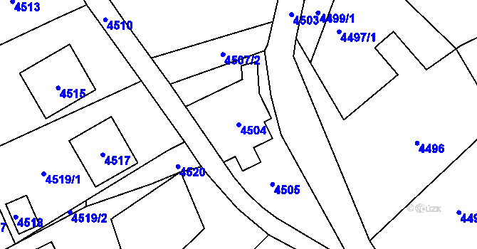 Parcela st. 4504 v KÚ Bystřice nad Olší, Katastrální mapa