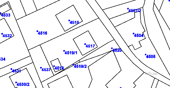Parcela st. 4517 v KÚ Bystřice nad Olší, Katastrální mapa
