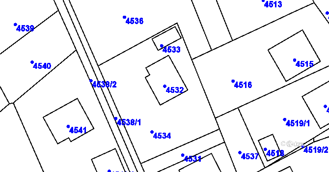 Parcela st. 4532 v KÚ Bystřice nad Olší, Katastrální mapa