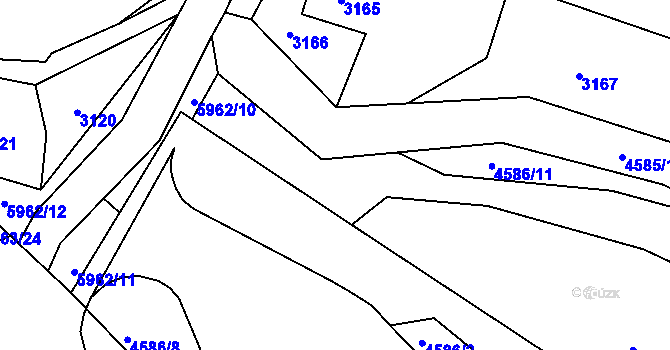 Parcela st. 4586/1 v KÚ Bystřice nad Olší, Katastrální mapa