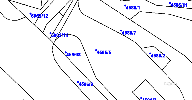 Parcela st. 4586/5 v KÚ Bystřice nad Olší, Katastrální mapa
