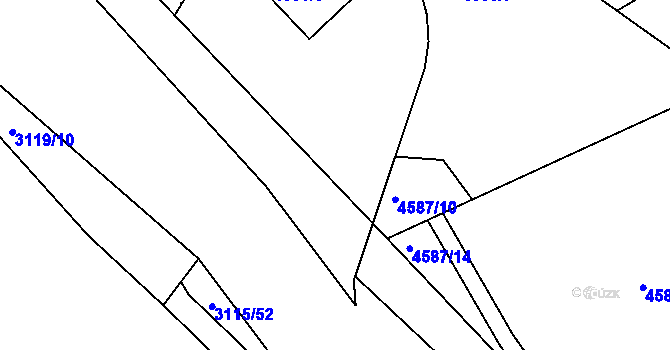 Parcela st. 4586/6 v KÚ Bystřice nad Olší, Katastrální mapa