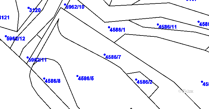 Parcela st. 4586/7 v KÚ Bystřice nad Olší, Katastrální mapa