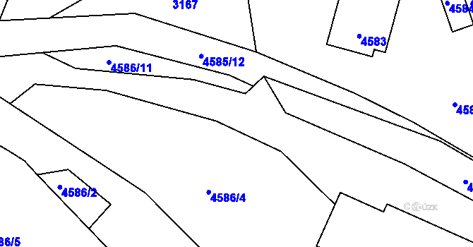 Parcela st. 4586/10 v KÚ Bystřice nad Olší, Katastrální mapa