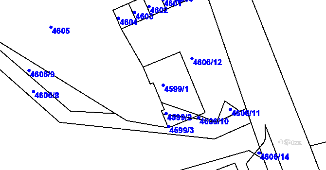 Parcela st. 4599/1 v KÚ Bystřice nad Olší, Katastrální mapa