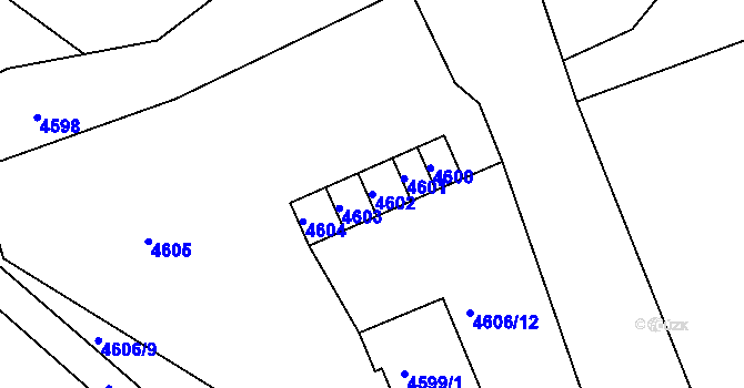 Parcela st. 4602 v KÚ Bystřice nad Olší, Katastrální mapa