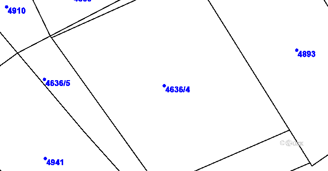 Parcela st. 4636/4 v KÚ Bystřice nad Olší, Katastrální mapa