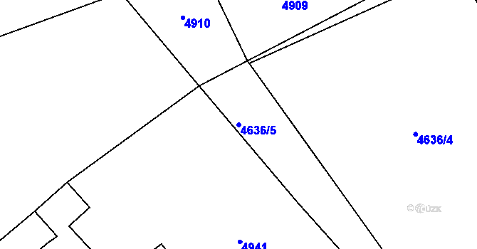 Parcela st. 4636/5 v KÚ Bystřice nad Olší, Katastrální mapa