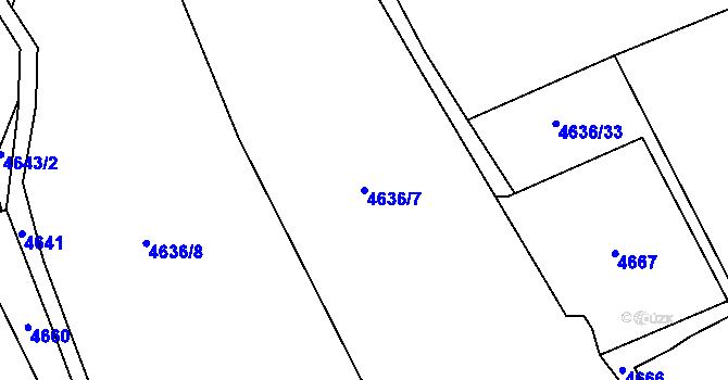 Parcela st. 4636/7 v KÚ Bystřice nad Olší, Katastrální mapa