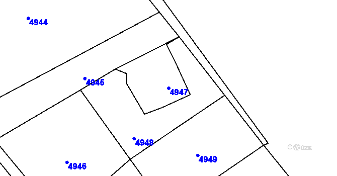 Parcela st. 4947 v KÚ Bystřice nad Olší, Katastrální mapa