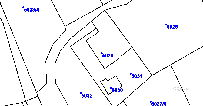 Parcela st. 5029 v KÚ Bystřice nad Olší, Katastrální mapa