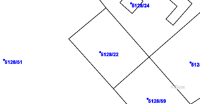 Parcela st. 5128/22 v KÚ Bystřice nad Olší, Katastrální mapa