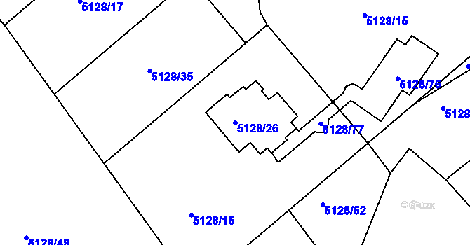Parcela st. 5128/26 v KÚ Bystřice nad Olší, Katastrální mapa