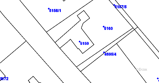 Parcela st. 5159 v KÚ Bystřice nad Olší, Katastrální mapa