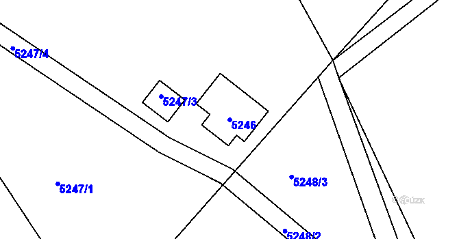Parcela st. 5246 v KÚ Bystřice nad Olší, Katastrální mapa