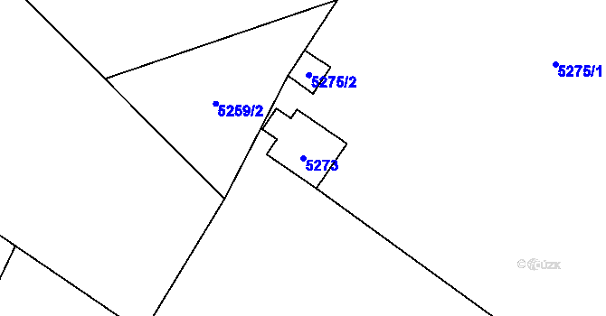 Parcela st. 5273 v KÚ Bystřice nad Olší, Katastrální mapa