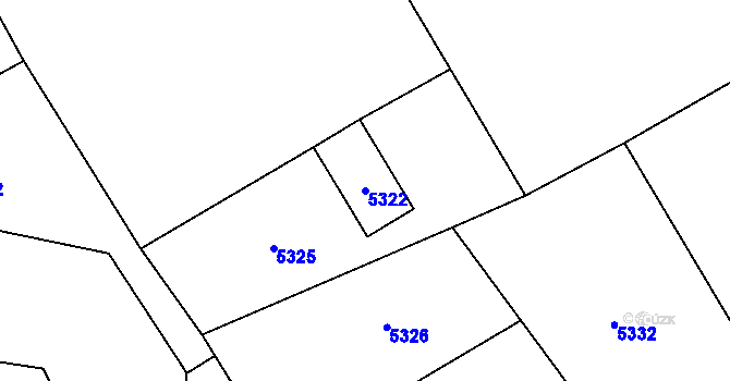 Parcela st. 5322 v KÚ Bystřice nad Olší, Katastrální mapa