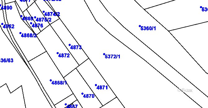 Parcela st. 5372/1 v KÚ Bystřice nad Olší, Katastrální mapa