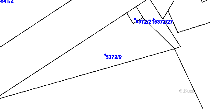 Parcela st. 5372/9 v KÚ Bystřice nad Olší, Katastrální mapa