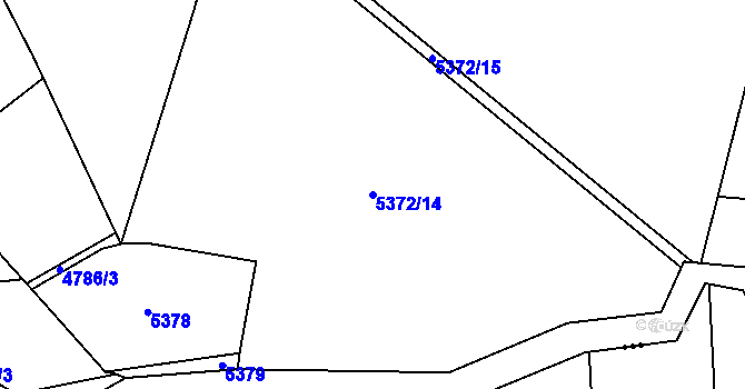 Parcela st. 5372/14 v KÚ Bystřice nad Olší, Katastrální mapa