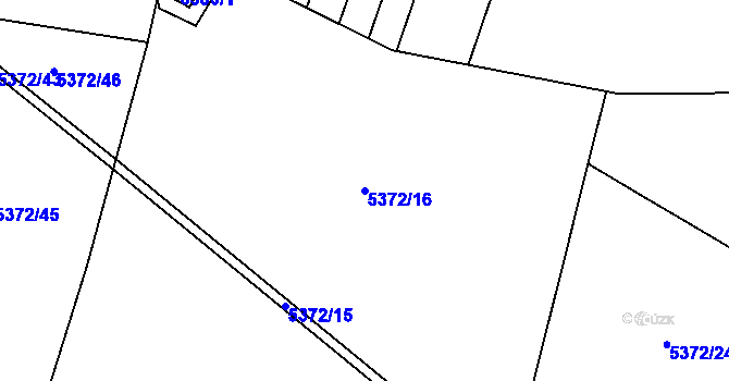 Parcela st. 5372/16 v KÚ Bystřice nad Olší, Katastrální mapa
