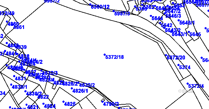 Parcela st. 5372/18 v KÚ Bystřice nad Olší, Katastrální mapa